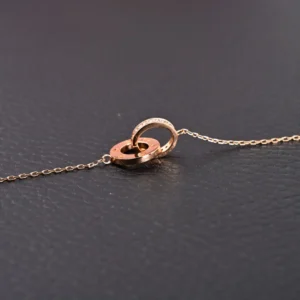 Bvlgari B.Zero1 necklace rose gold interlocking rings delicate chain accessory