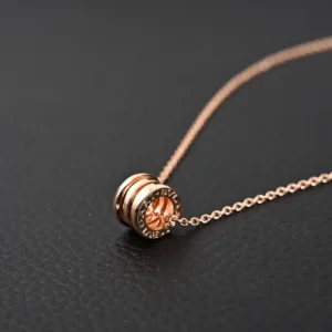 Bvlgari B.Zero1 necklace rose gold chain with iconic spiral pendant design