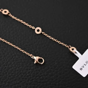Bvlgari necklace rose gold chain with signature circle links and lobster clasp closure accessory
