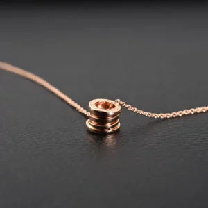 Bvlgari B.Zero1 necklace rose gold circular pendant minimalist design accessory