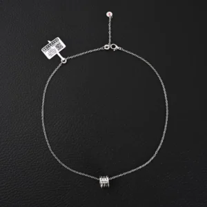 Bvlgari necklace silver chain with engraved circular pendant sterling silver accessory