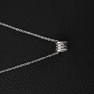 Bvlgari B.zero1 necklace silver stainless steel geometric ring pendant chain accessory