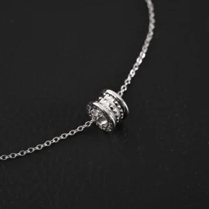 Bvlgari B.zero1 necklace silver stainless steel chain with spiral ring pendant design accessory