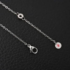 Bvlgari necklace silver stainless steel chain with lobster clasp and logo charm accessory