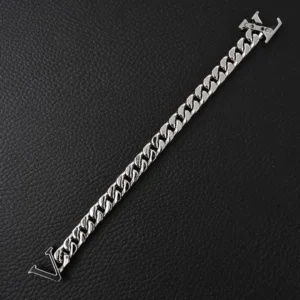 Valentino VLogo chain link silver metal bracelet with signature V clasp accessory
