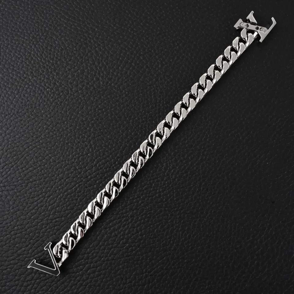 Valentino VLogo chain link silver metal bracelet with signature V clasp accessory