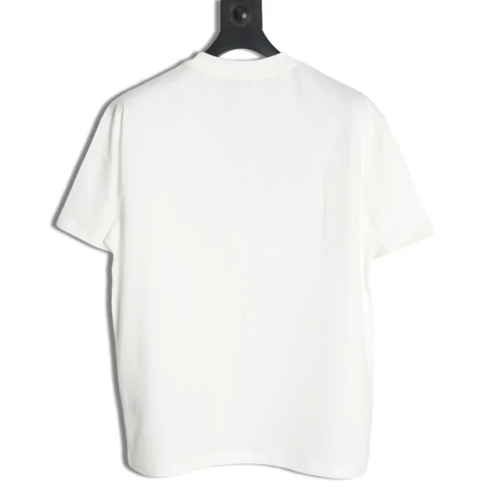 Unknown brand white short sleeve cotton t-shirt back view simple basic design