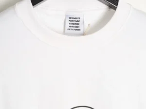 Vetements T-shirt Winter 2024 white cotton crew neck casual top