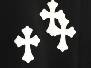 Chrome Hearts pullover black cotton sweatshirt white cross patches