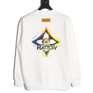 Louis Vuitton crewneck sweatshirt white cotton multicolor graphic print back design