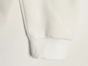 Brand sweatshirt white cotton ribbed cuff detail