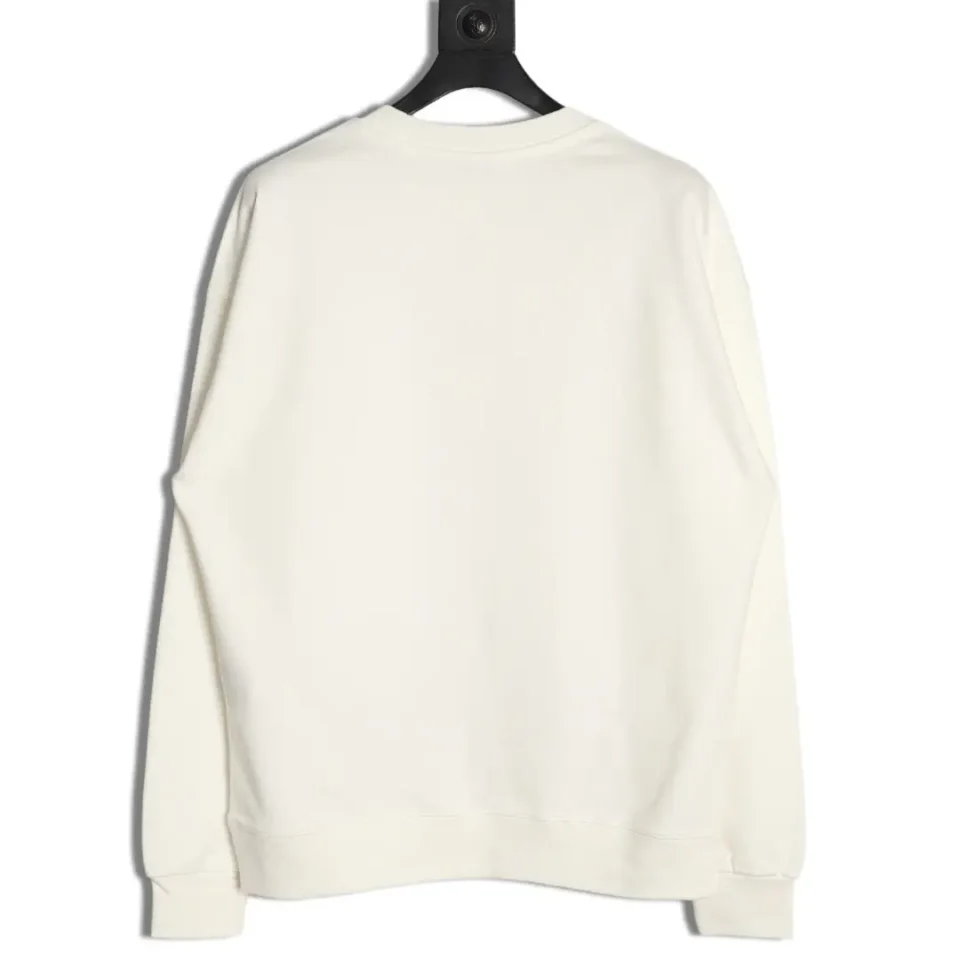 No brand visible plain white sweatshirt cotton material long sleeves
