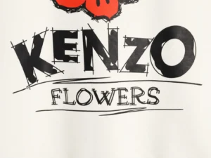 Kenzo sweatshirt white cotton logo design floral print