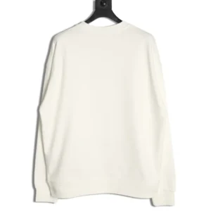 Back view of a cream-colored DIOR 47 letter round neck guard sweatshirt on a hanger, highlighting its simple and stylish design for men and women.