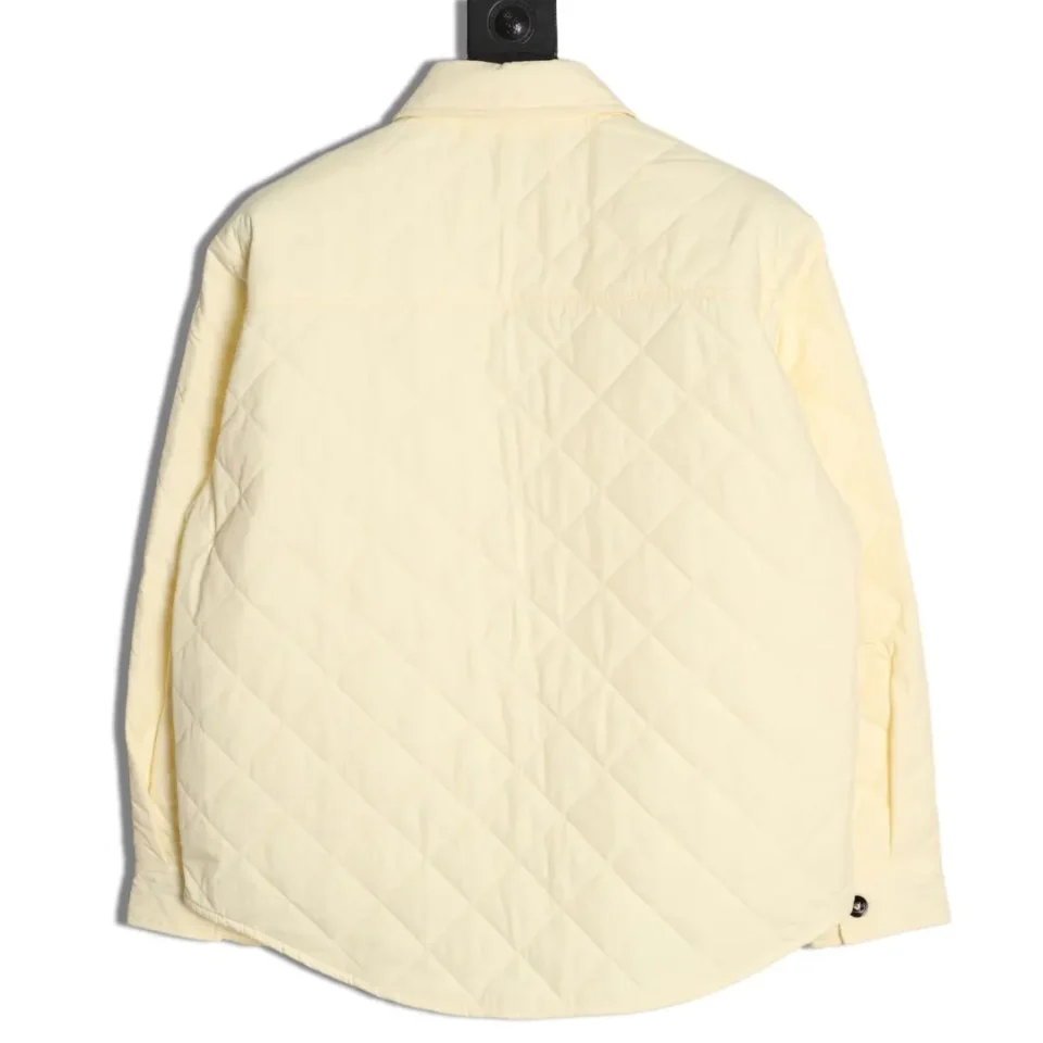The North Face insulated quilted jacket cream nylon material long sleeve design