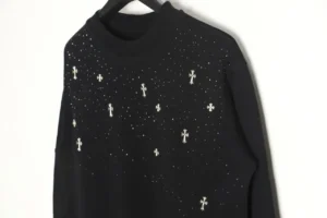 Chrome Hearts sweatshirt black cotton cross studs embellishment long sleeve shirt