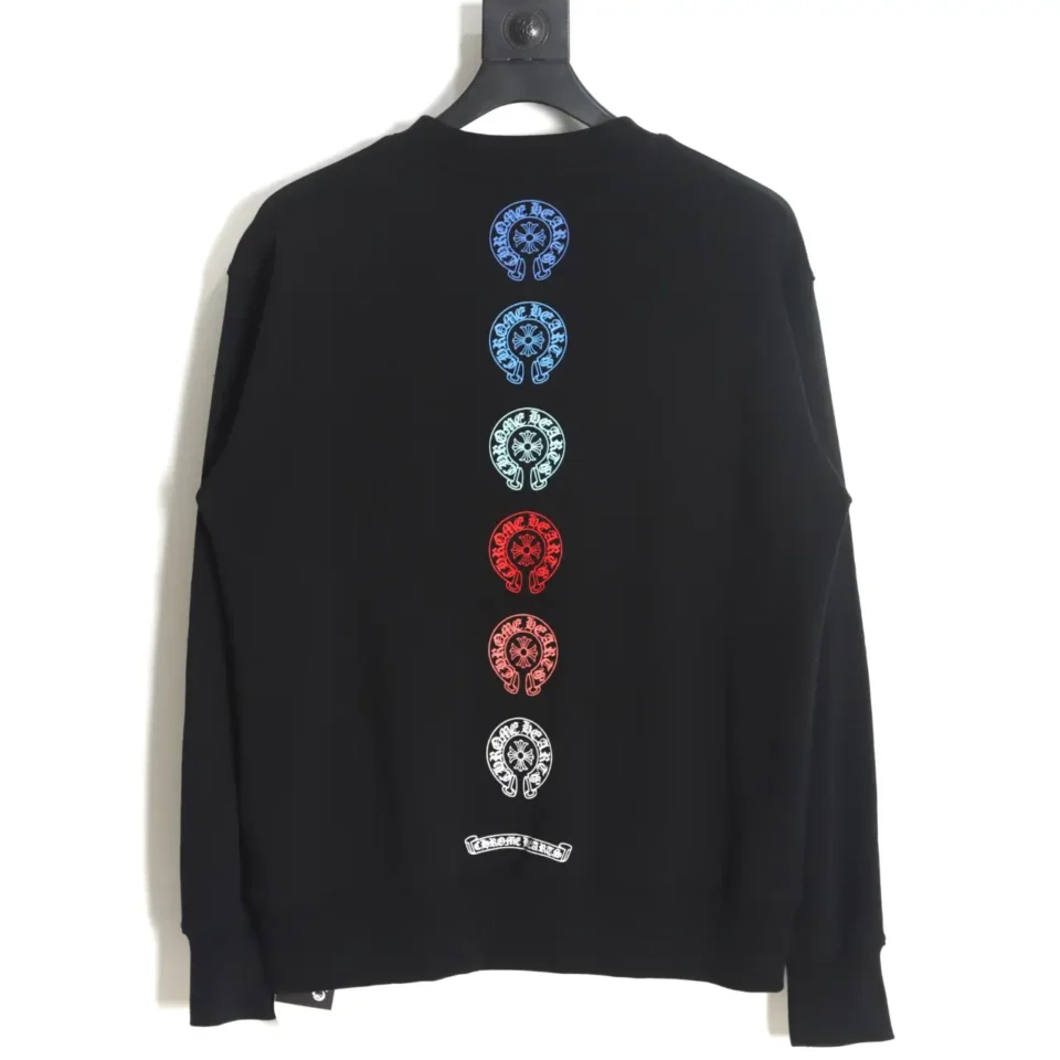 Chrome Hearts sweatshirt black cotton multicolor logo print long sleeve pullover
