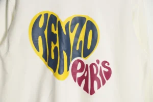 Kenzo sweatshirt white cotton heart graphic pullover shirt
