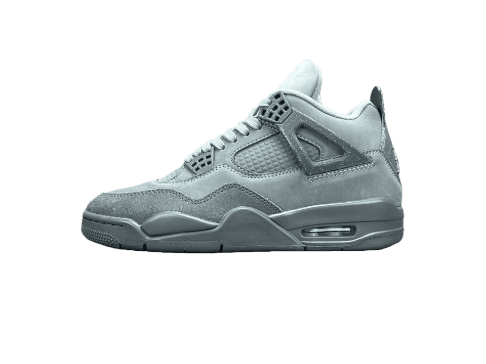 Air Jordan 4 Retro Cool Grey monochrome grey suede sneakers