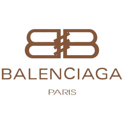 Balenciaga logo brown double B monogram with Paris text luxury fashion brand emblem