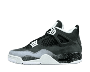 Nike Air Jordan 4 Retro Cool Grey black white suede and leather sneakers with speckled midsole