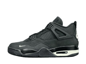 Jordan 4 RM SP Nigel Sylvester Driveway Grey sneaker in black and grey colorway, showcasing side profile and Nike logo.
