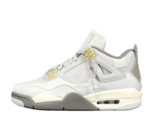 Air Jordan 4 Sail white light bone wheat suede leather sneakers