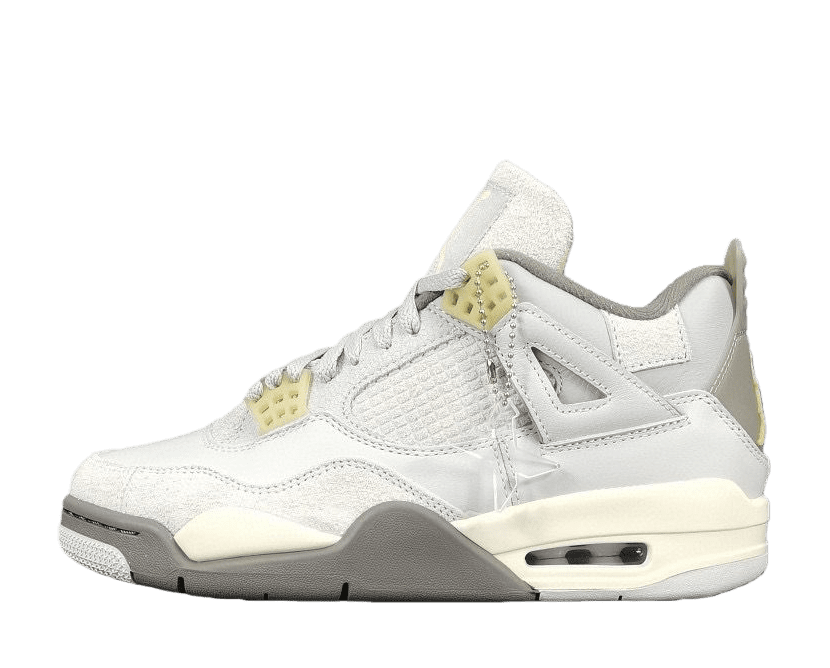 Air Jordan 4 Sail white light bone wheat suede leather sneakers