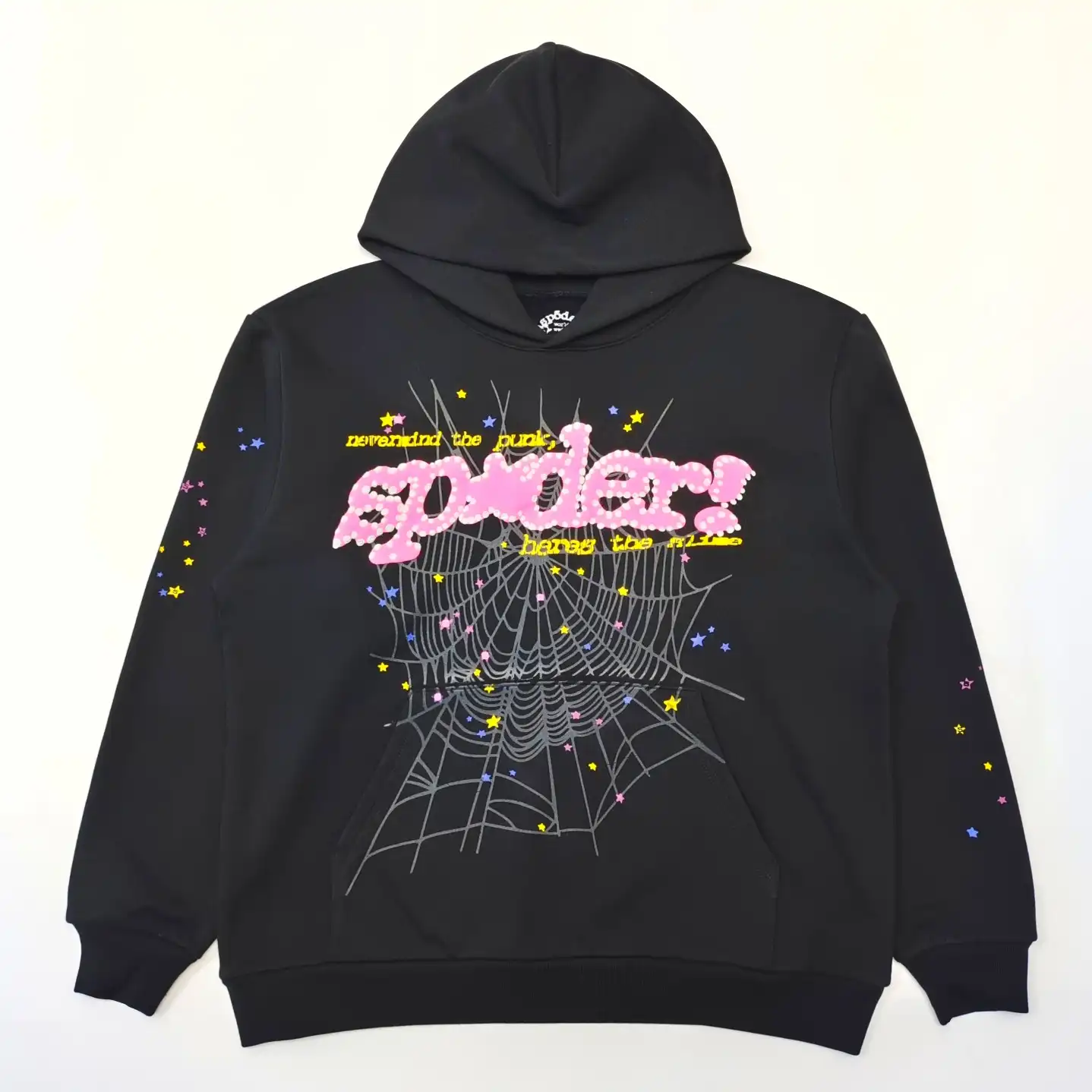 SP5DER PINK V2 HOODIE BLACK