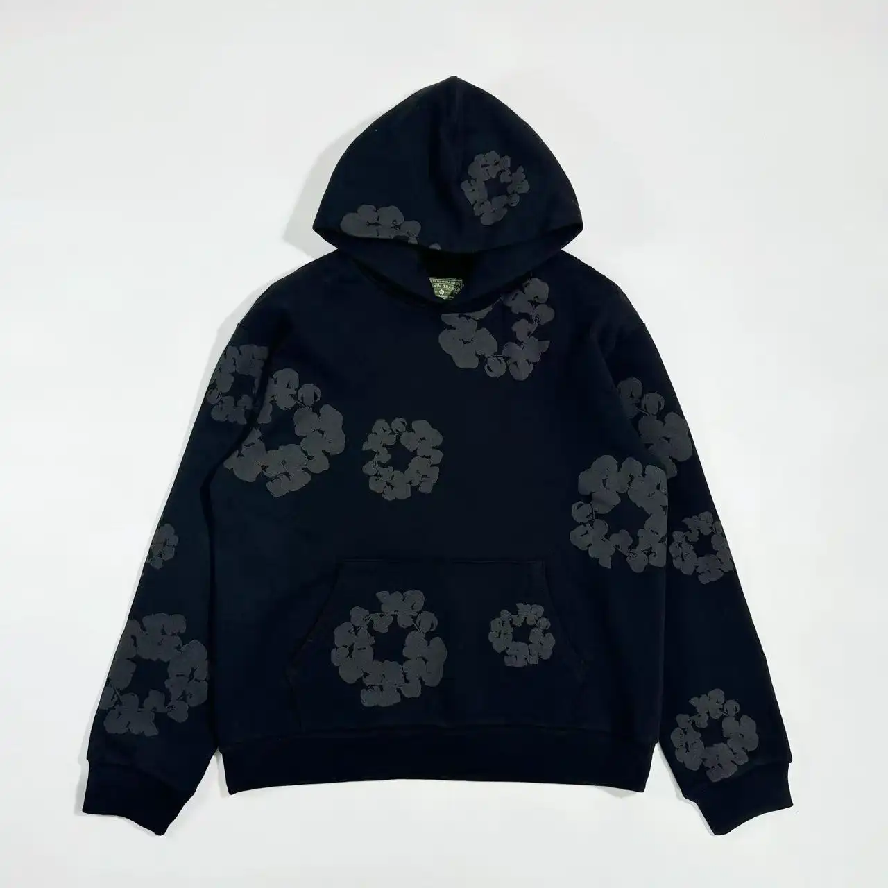 DENIM TEARS COTTON WREATH HOODIE MONOCHROME BLACK