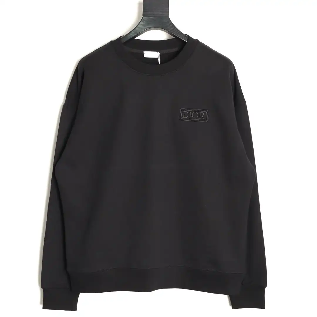 DIOR letter embroidered round neck sweatshirt