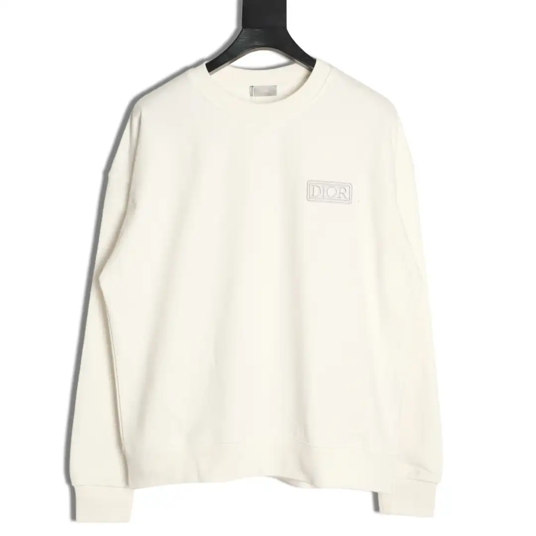 DIOR letter embroidered round neck sweatshirt