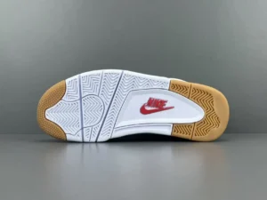 Nike Air Jordan 4 Retro white red gum rubber outsole sneakers