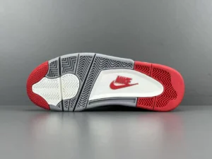 Nike Air Jordan 4 Retro OG Fire Red white red grey rubber outsole sneakers