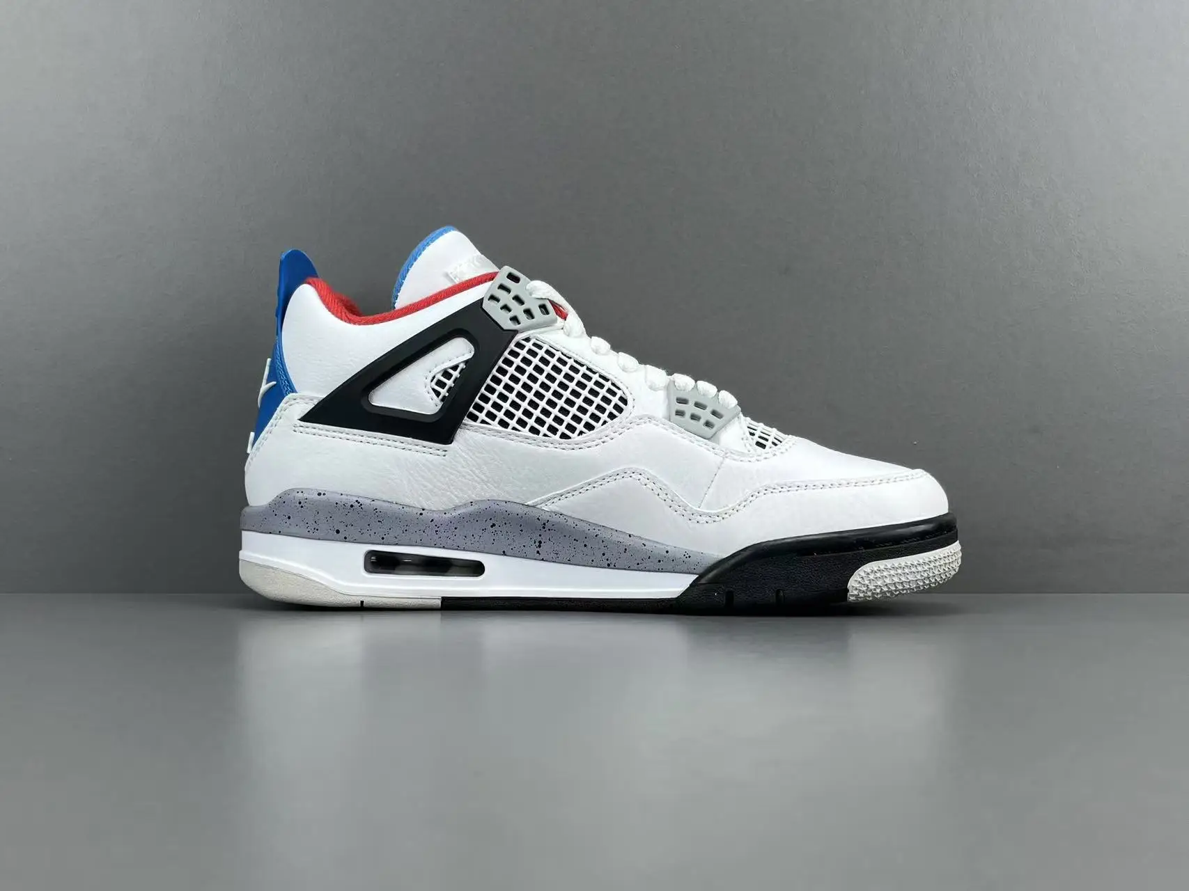 Air Jordan 4 Retro OG White Cement white black cement blue leather sneakers