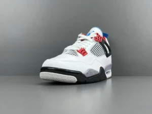 Jordan Air Jordan 4 Retro OG white fire red black blue leather mesh sneakers