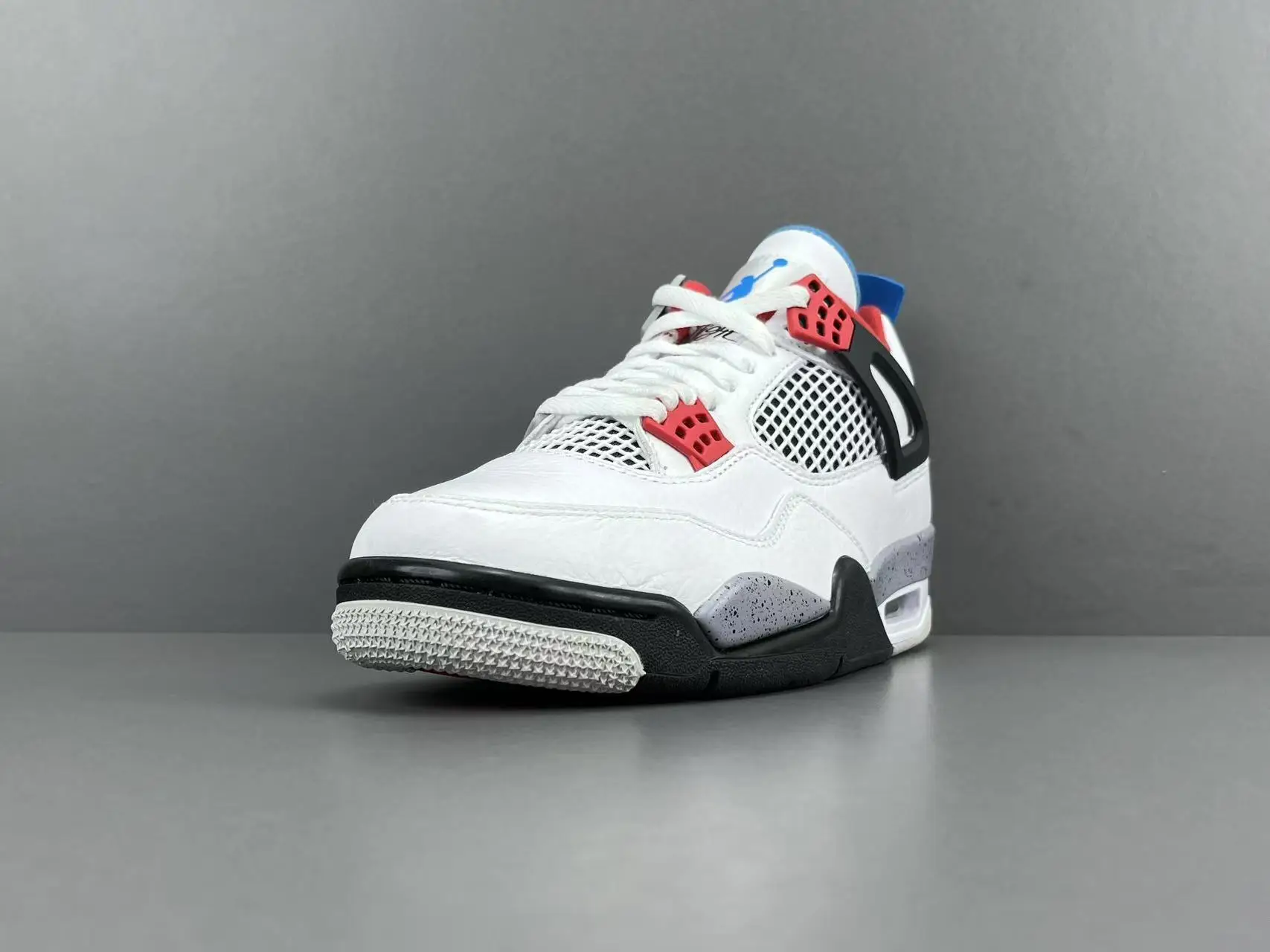 Jordan Air Jordan 4 Retro OG white fire red black blue leather mesh sneakers