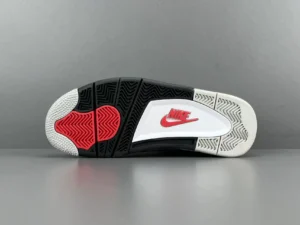 Nike Air Jordan 4 Retro OG black white red rubber outsole sneakers with Nike logo