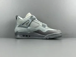 Air Jordan 4 Retro Cool Grey light grey dark grey suede leather sneakers