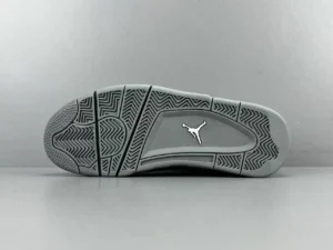 Nike Air Jordan 4 Retro OG grey rubber outsole sneakers with Jumpman logo and herringbone traction pattern