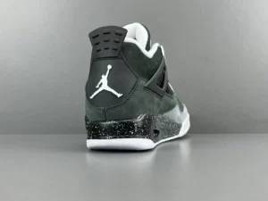 Nike Air Jordan 4 Retro Black Cat black white speckled midsole suede sneakers