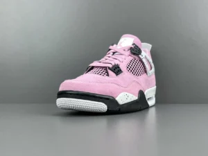 Nike Air Jordan 4 Retro Pink Suede white black speckled midsole sneakers