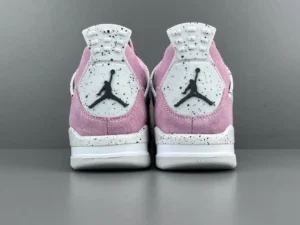 Nike Air Jordan 4 Retro Pink Suede white speckled heel panel sneakers