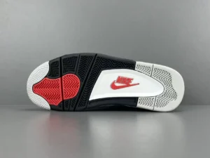 Nike Air Jordan 4 Retro white black red rubber outsole sneakers