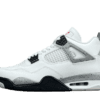 Nike Air Jordan 4 Retro white cement gray black leather and mesh sneakers