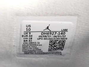 Nike Air Jordan 1 Mid DH6927-140 white leather sneakers size US 10 UK 9 EUR 44