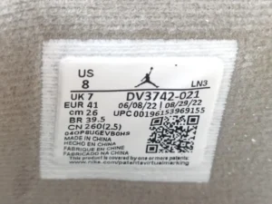 Jordan Air Jordan 1 Low DV3742-021 gray black white leather sneakers US size 8