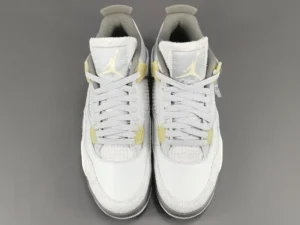 Nike Air Jordan 4 Retro white light bone grey suede leather sneakers