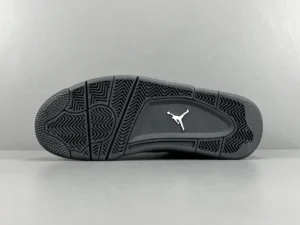 Nike Air Jordan 4 Retro black sole rubber outsole sneakers with white Jumpman logo