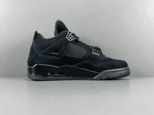 Nike Air Jordan 4 Retro Black Cat black colorway nubuck and mesh sneakers